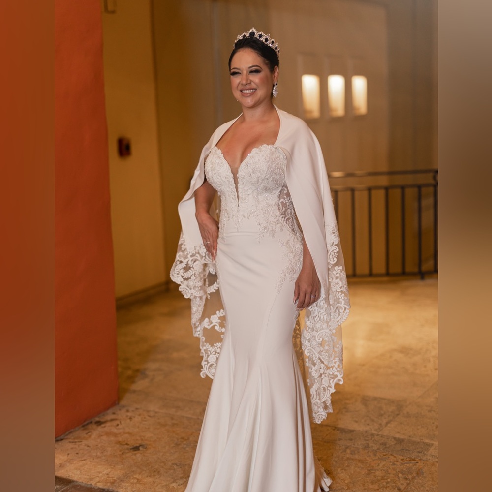 Wedding dress with custom made cape